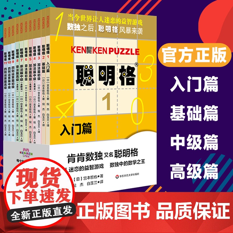 聪明格 全套11册 四则运算全脑思维益智游戏 数学算术游戏书思维训练工具肯肯数独 小学心算速算趣味练习 正版 华东师范大高清大图