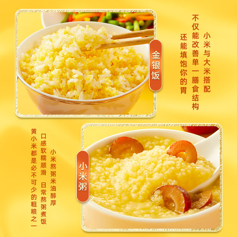 十月稻田 新米 山西黄小米 2.5kg 五谷杂粮 粗粮 早餐小米粥 真空5斤高清大图