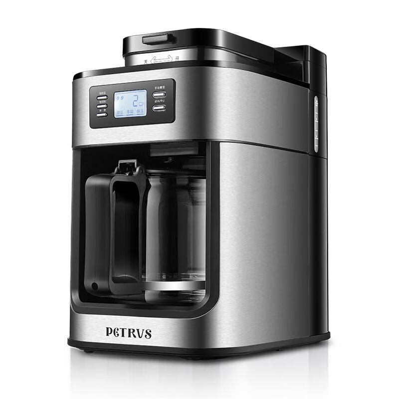 柏翠(petrus)咖啡机 PE3200 全自动美式滴漏式磨豆研磨一体机小型办公室煮咖啡壶