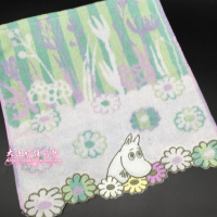 专柜品出口日本姆明 Moomin 纯棉圆挂巾毛巾大方巾小方巾手帕