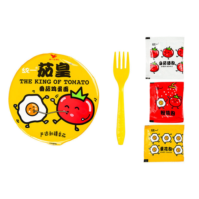 统一茄皇方便面新疆番茄鸡蛋桶装泡面方便速食夜宵120g*12桶