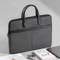 得力（deli）文件事务通勤公文包 多功能分类收纳 手提式双层拉链商务公文包 灰色 DP099