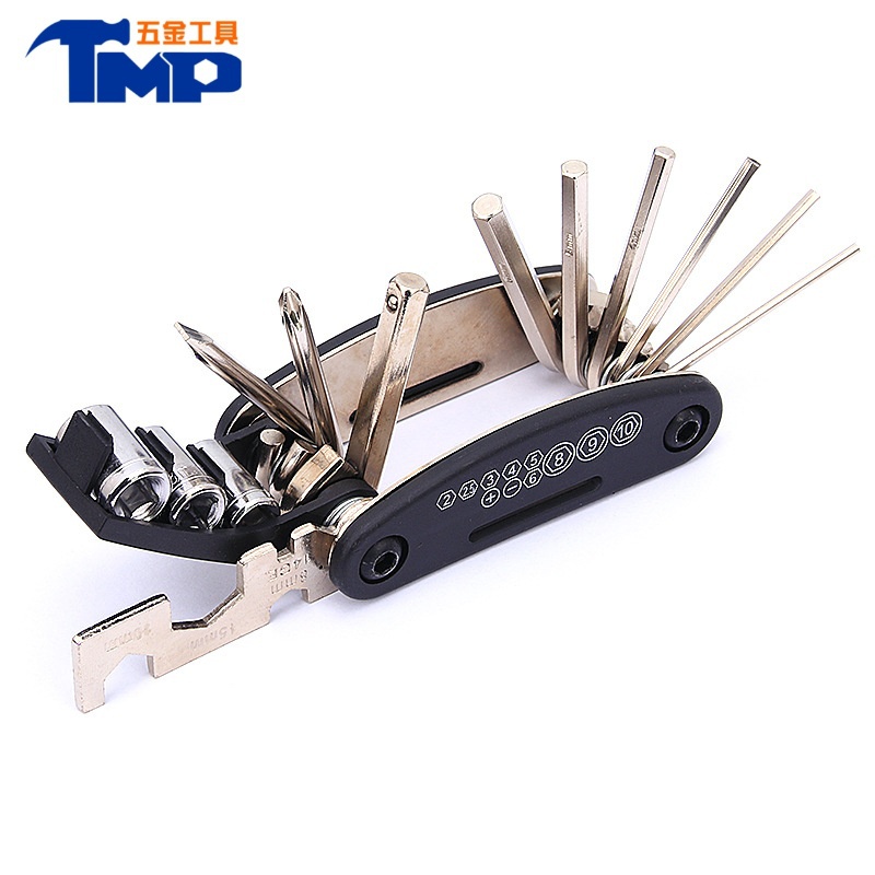 jing ping六棱多功能折叠螺丝刀内六角组合套扳手自行车维修扳手工具