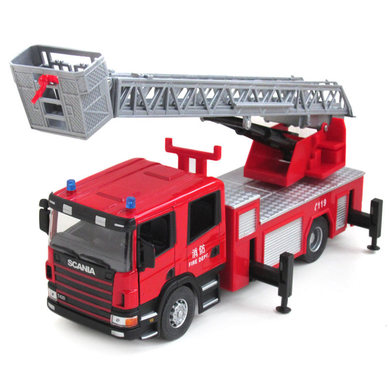 儿童玩具164大型云梯消防车合金汽车模型车男孩玩具礼物礼物