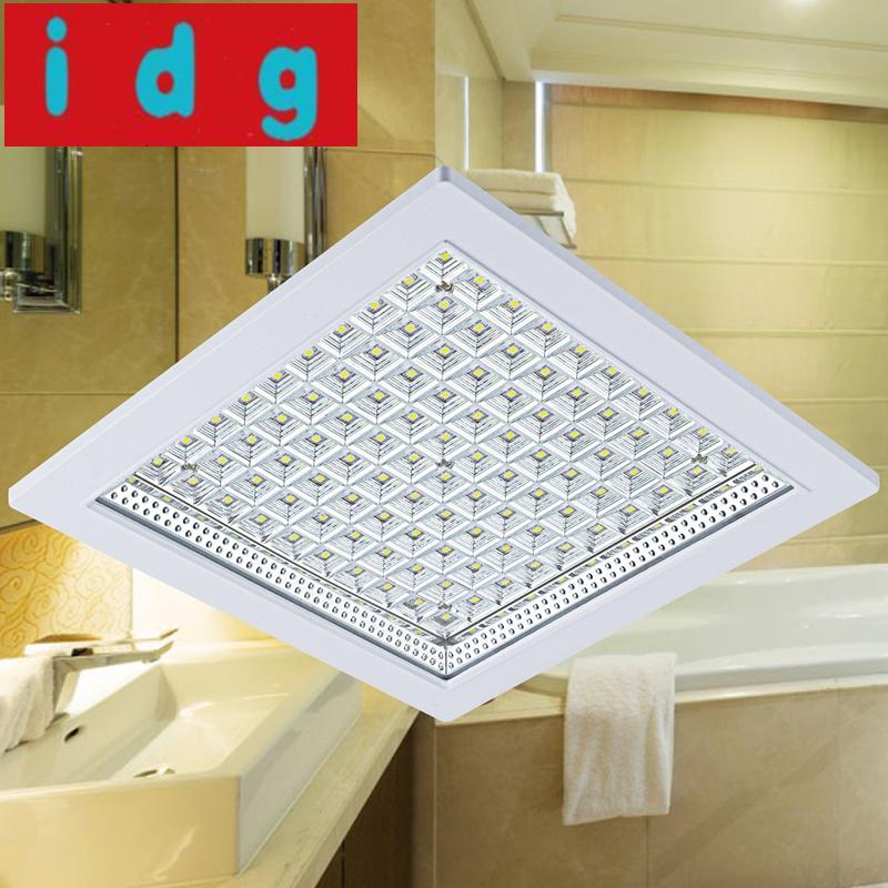现代简约厨房卫生间led吸顶灯嵌入式暗装厨卫灯具防水防雾方形圆形
