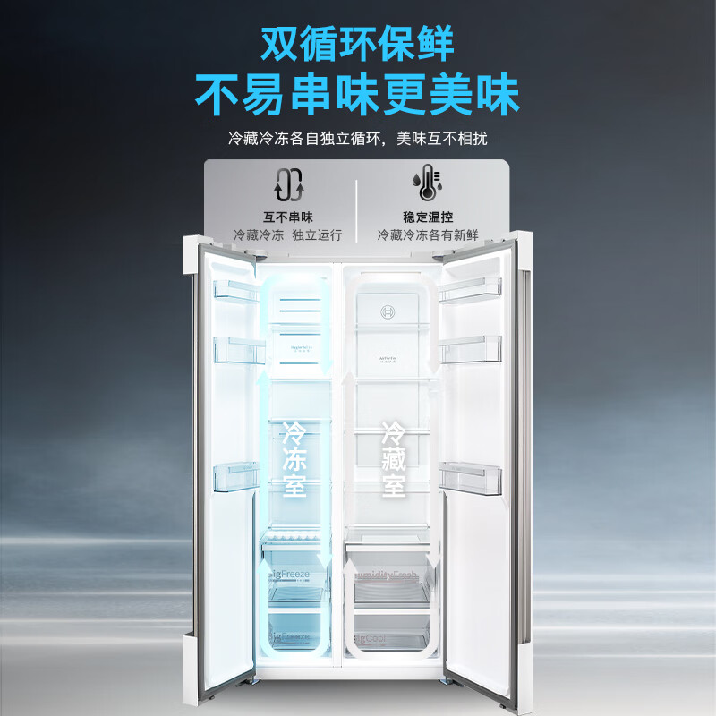 博世 希腊白 K2A99E120C 冰箱637升超大容量对开门双开门变频家用电冰箱 制冷双循环 铂金抗菌 专属鲜润空间高清大图