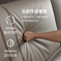 AIRLAND雅兰 天鹅堡 轻奢头层牛皮可调节双人软靠包床1.5m卧室实木床架1.8米现代婚床 真皮床加床垫组合套餐