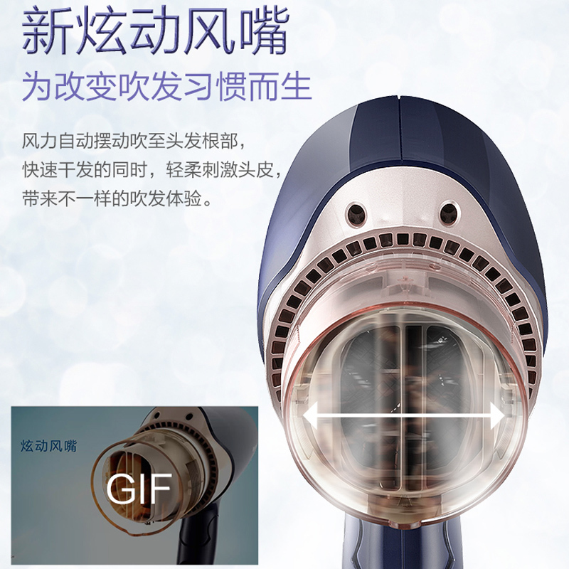 松下(Panasonic)负离子电吹风1700W恒温不伤发家用大功率便携式可折叠吹风机护发吹风筒新品EH-WNE6C