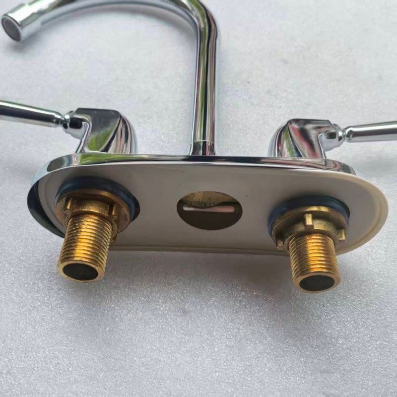 阿托拉思 鹅颈面盆水龙头 双板双孔 冷热型/1个图片