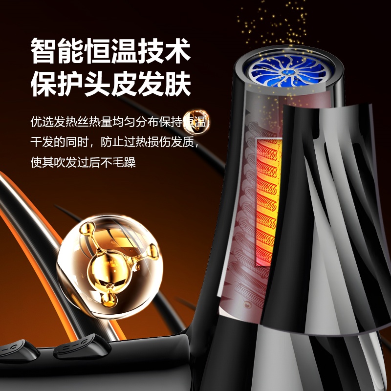 电吹风机学生宿舍家用发廊蓝光负离子护发风筒不伤发飓风速干高清大图
