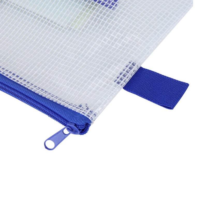 得力透明网格拉链文件袋(B5/280*220mm/0.28mm/PVC)5594(10个装)