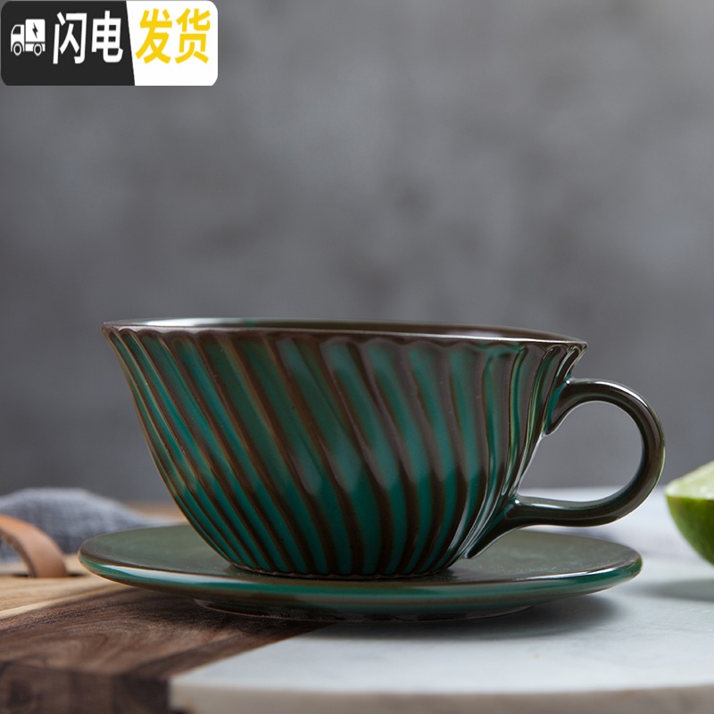 三维工匠手工创意咖啡杯 欧式拉花杯 咖啡杯陶瓷马克杯子复古罗马柱手柄杯高清大图
