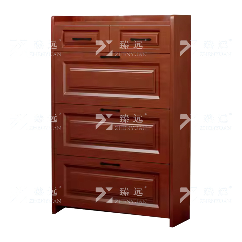 臻远 ZY4022009 木质翻斗鞋柜入户门口窄边鞋柜单层双抽屉