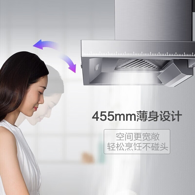 美的出品WAHIN华凌抽油烟机CXW-220-H4 18立方大吸力欧式油烟机单机顶吸式抽油烟机家用薄身简欧百搭造型抽烟机高清大图