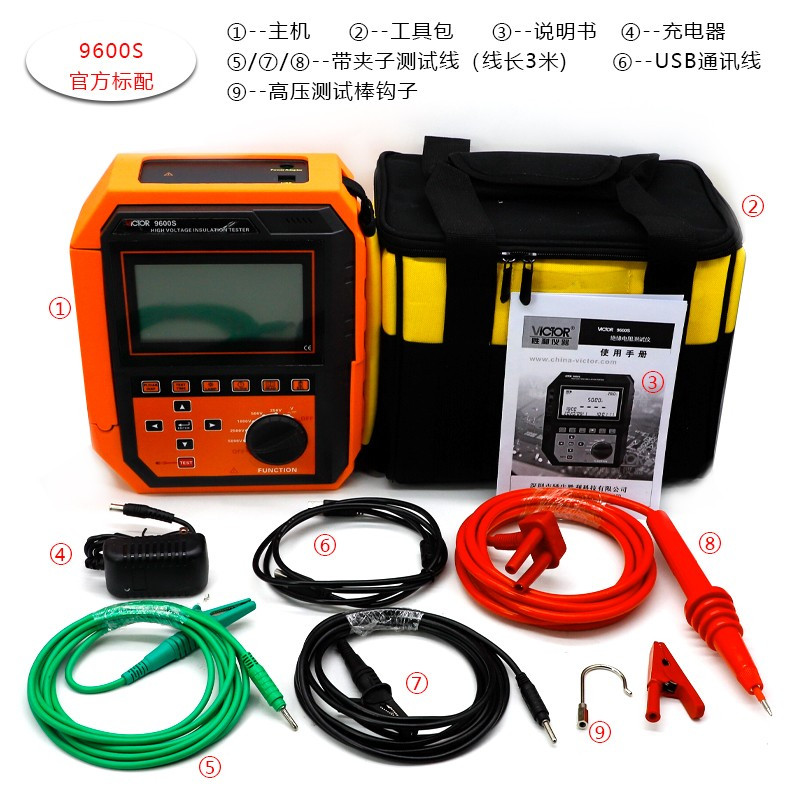 胜利仪器 电阻测试器 高压绝缘电阻测试仪 VICTOR 9600