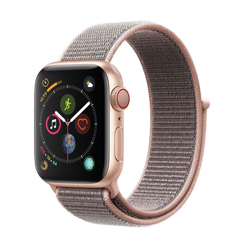 Apple Watch Series4 智能手表GPS+蜂窝网络款 44毫米金色铝金属表壳搭配粉砂色回环式运动表带