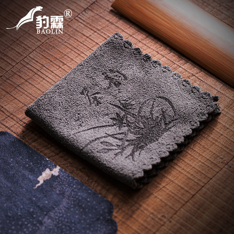 干泡席-古风糜皮绒《得闲》 日式茶席防水棉麻布桌旗中式茶台茶布艺茶桌垫禅意茶盘垫茶具配件