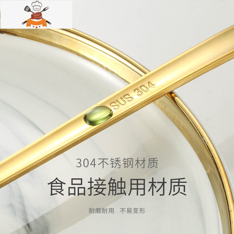 ins牛排刀叉盘子套装家用西餐餐具两件套304不锈钢刀叉勺三件套 敬平 金色两件套高清大图