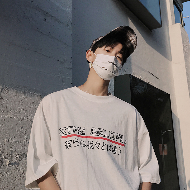 夏款男士短袖圆领T恤上衣时尚半截袖青少年韩版体恤BF风男装半袖