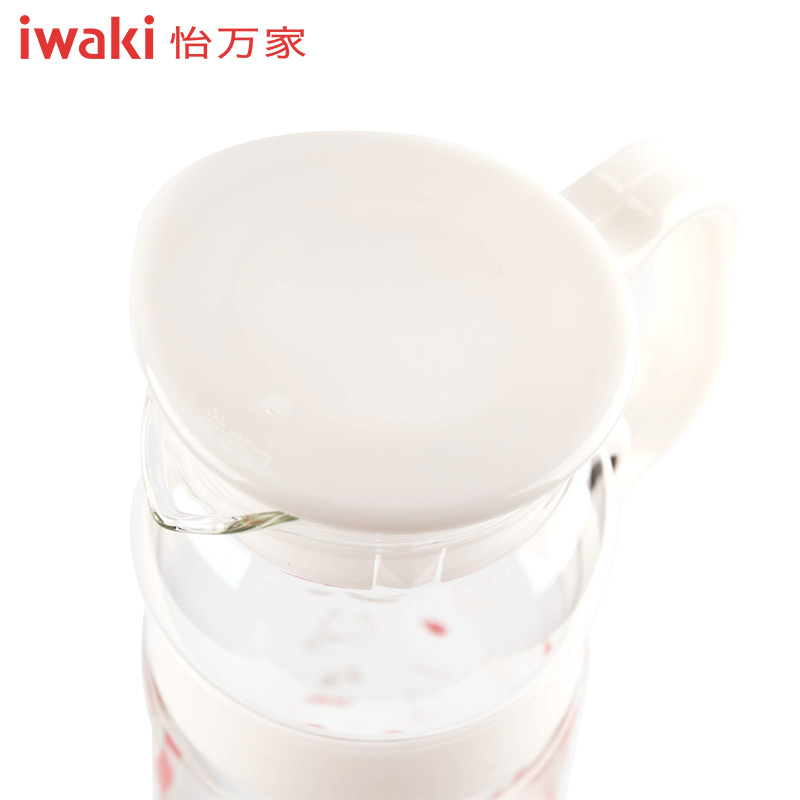 [百年品牌,精致生活,高端耐热玻璃水壶]TACS2-2W1C怡万家iwaki耐热玻璃 臻品冷水壶和风2件套