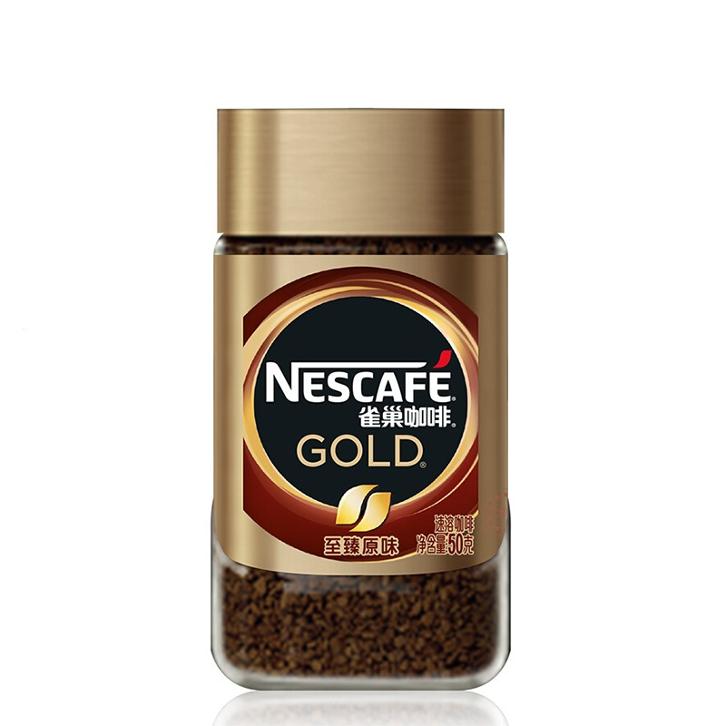 瑞士进口 雀巢(Nestle) 金牌 黑咖啡粉 至臻原味 速溶 咖啡豆微研磨50g高清大图