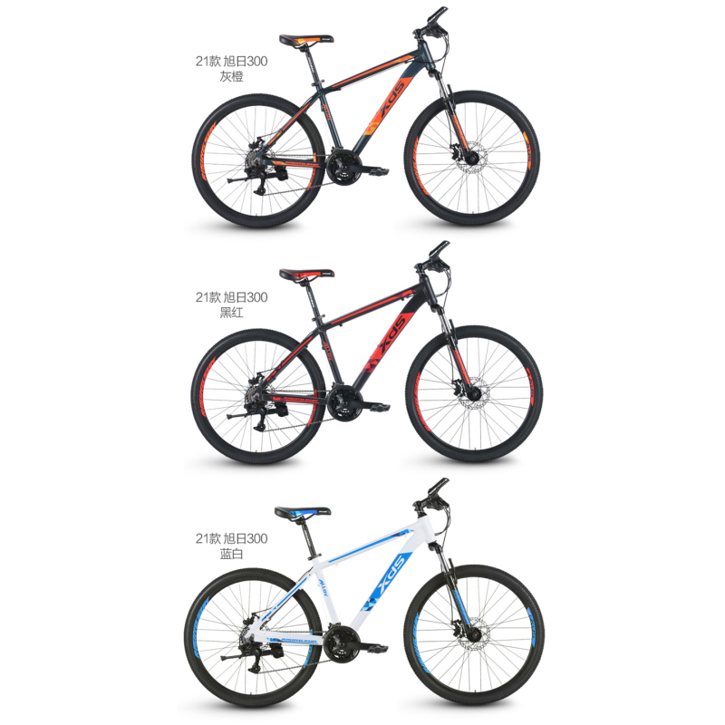 喜德盛山地自行车21款旭日300合金车架26英寸轮径21速前后碟刹男女