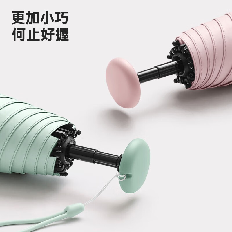 美度(MAYDU)超轻五折伞黑胶防晒防紫外线女晴雨两用遮阳伞胶囊伞M5205高清大图