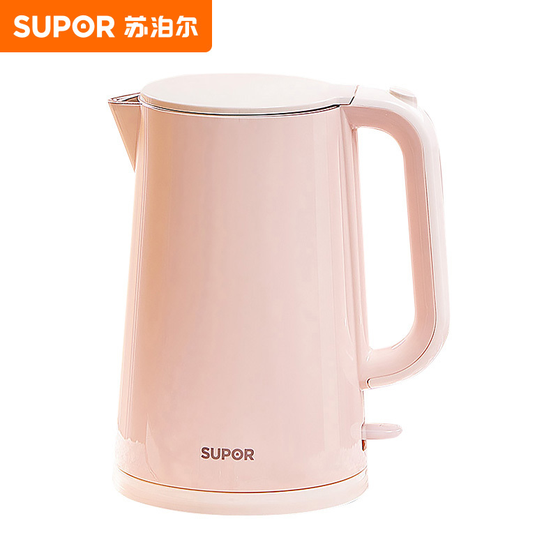 苏泊尔(SUPOR) 电水壶双层防烫烧水壶热水壶1800W快烧304不锈钢烧水壶电热水壶1.7LSW-17E05D