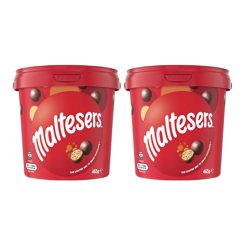 【2罐装】Maltesers麦丽素夹心巧克力球 465g/罐装 澳洲进口零食麦提沙脆心牛奶巧克力 原味