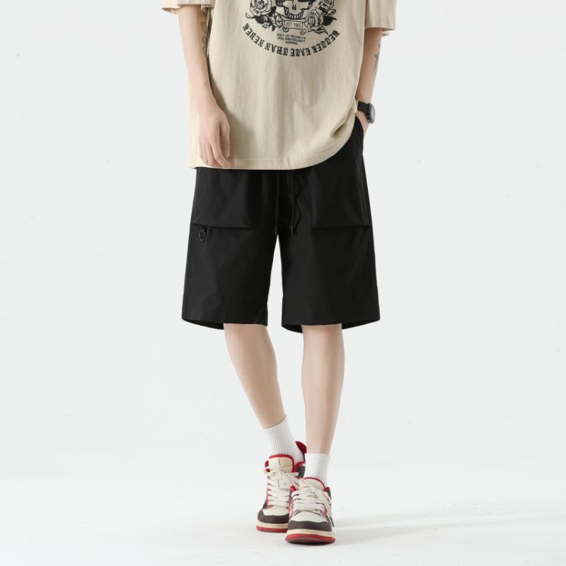 langzhua日系短裤男多口袋夏季宽松休闲运动五分裤直筒潮牌机能工装裤