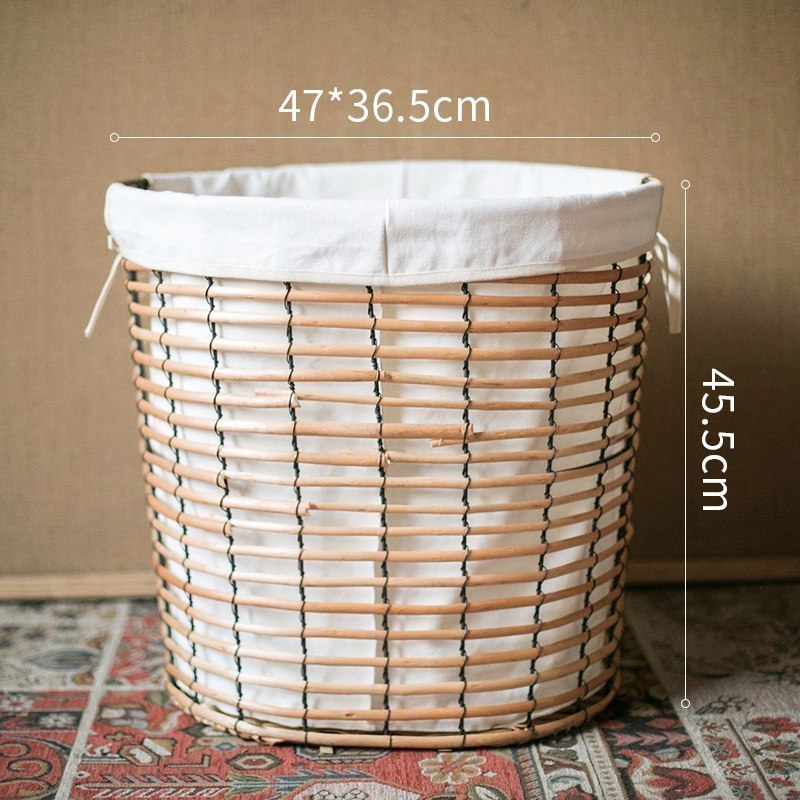 美帮汇柳编脏衣筐收纳筐杂物衣物收纳桶 全棉里布韩式日式ZAKKA 大号