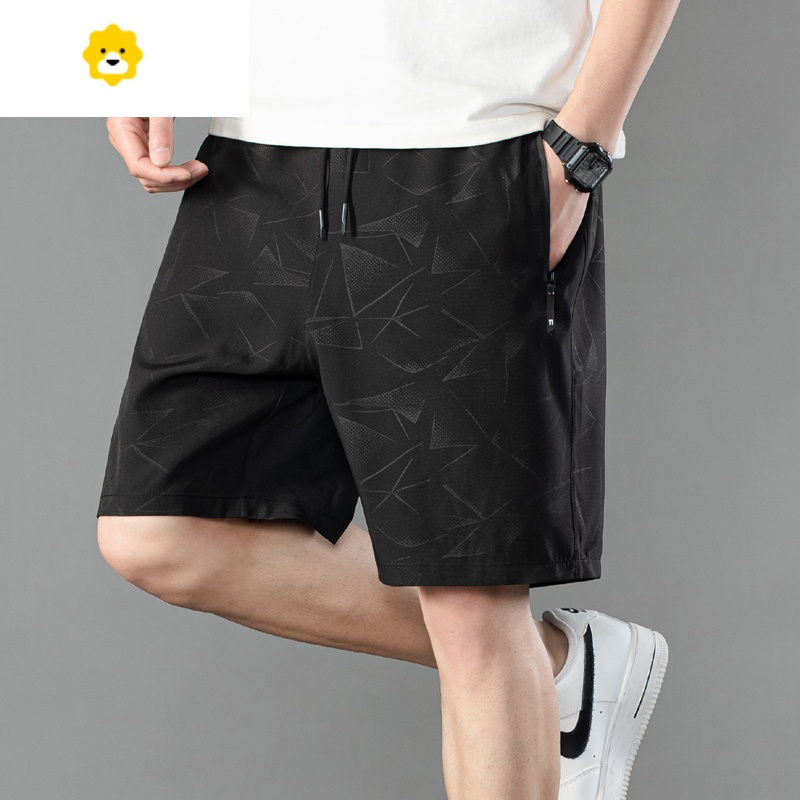 fishbasket短裤男加大码宽松季薄款五分裤外穿速干透气冰丝运动休闲