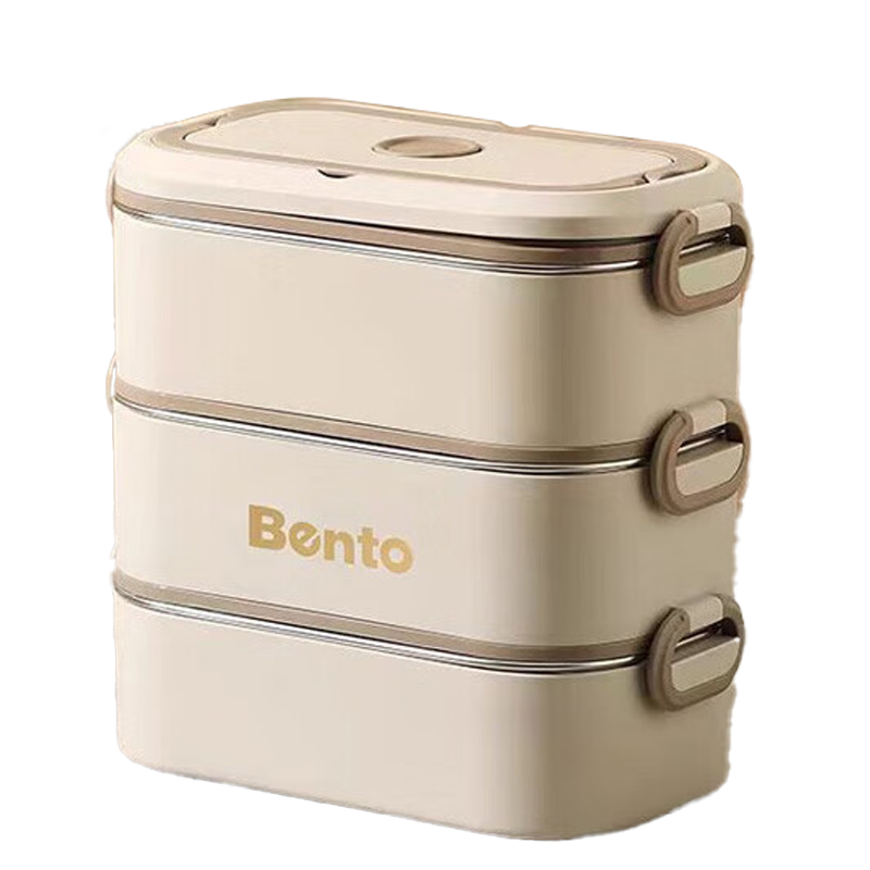 耀豪坤户外野餐用304不锈钢三层保温饭盒+保温袋LTP-7/个高清大图