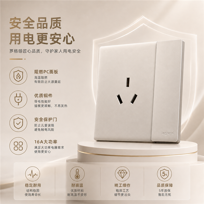 罗格朗/LEGRAND 带开关16A空调插座 暗装 F6C/15/15CS-C2 个高清大图