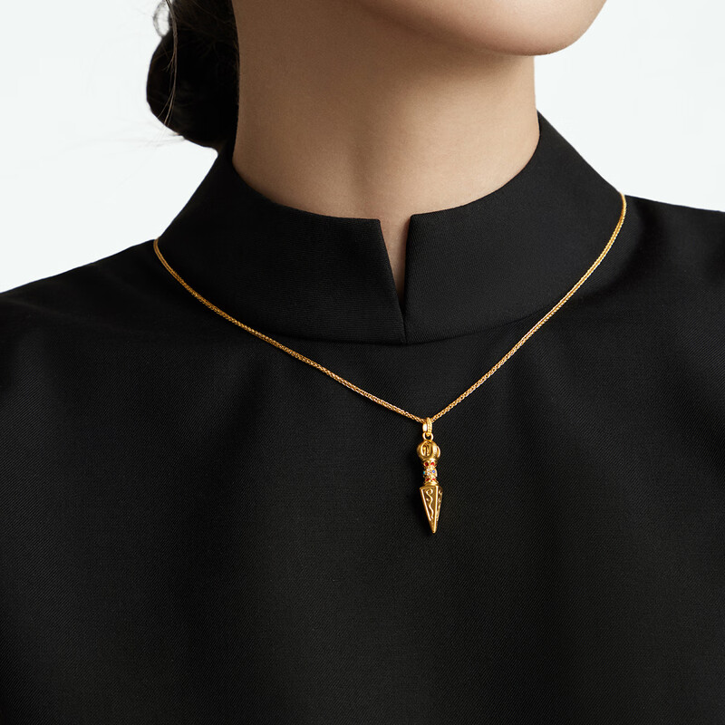 周大福金刚杵金刚橛金刚铃足金黄金钻石吊坠多款ERU181-ERU184送女友礼物高清大图