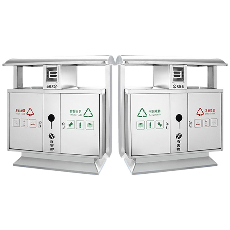 卫未来 户外垃圾桶 不锈钢100*36*96cm 个高清大图