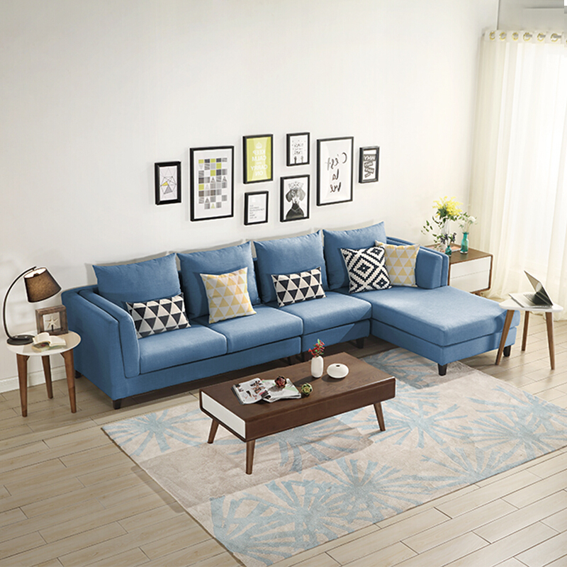 a家家具布艺沙发小户型简约现代客厅可拆洗转角布沙发组合db1531