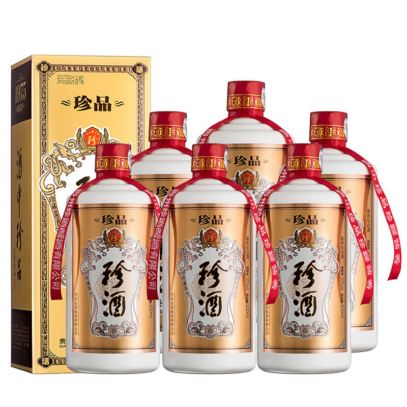 珍酒 珍五 金装版 53度 500ml/盒*6 箱装 酱香型 白酒