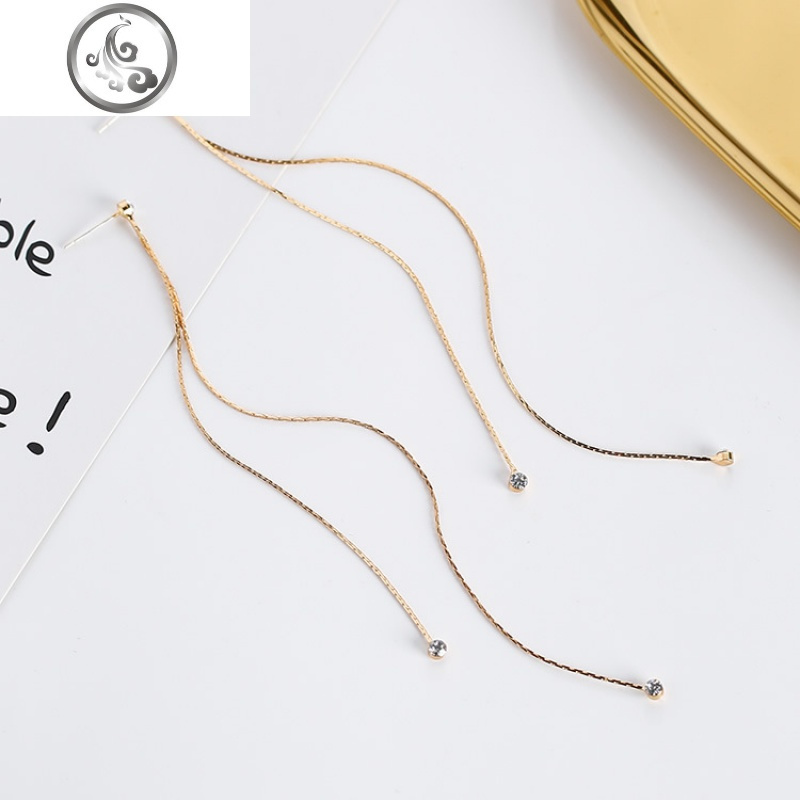 耳环女长款气质显脸瘦的耳线超长款过肩超仙耳钱个性s925纯银网红