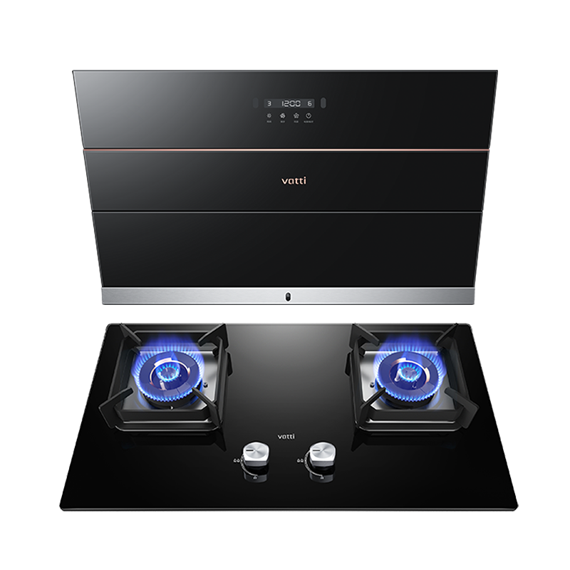 华帝烟灶套装ej001ez001天然气22m06风量挥手智控420pa48kw大火力