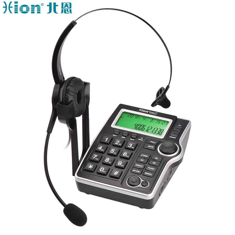 北恩(Hion) U830 耳机式 带FOR630单耳耳机 呼叫中心电话机 (计价单位:台) 黑色高清大图