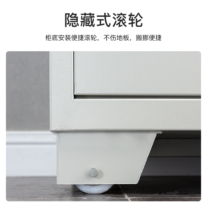 尔迈 钢制枪柜加厚管制器械保管柜密码锁枪弹存放柜双锁机械锁带滚轮 灰白款 24支长短枪 1.8米