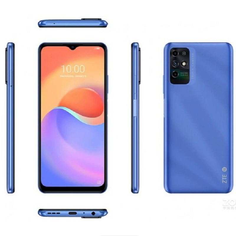 中兴远航10 全网5G 4G运行 128G内存 6.52英寸水滴屏 支持老人桌面 天玑700 5G芯片 1600万高清三摄 蓝色高清大图