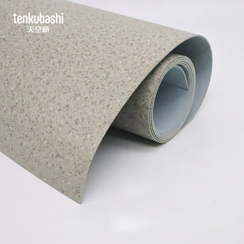 天空桥 PVC地板革 浅灰碎石纹2.0mm含安装 平方米高清大图