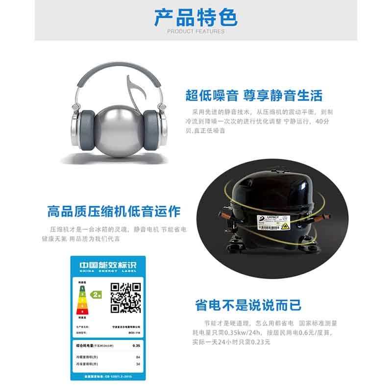 容声小冰箱小型家用双门出租房宿舍用迷你冷藏冷冻单双开门电冰箱118L