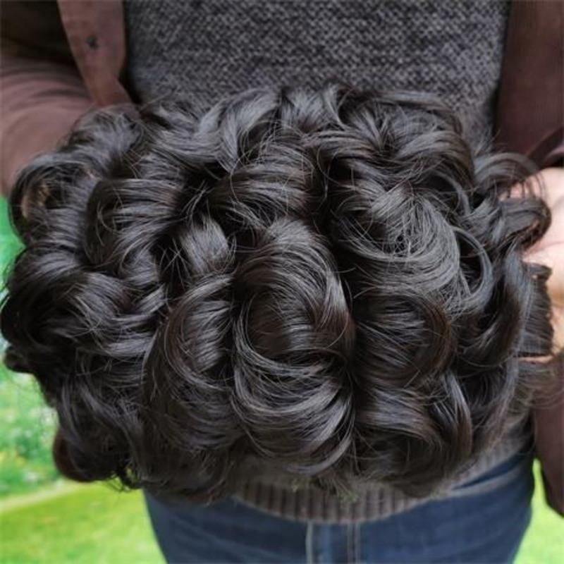 自然黑 19cm 假发盘发器旗袍假发复古假发包盘头发包卷发包假头发盘发