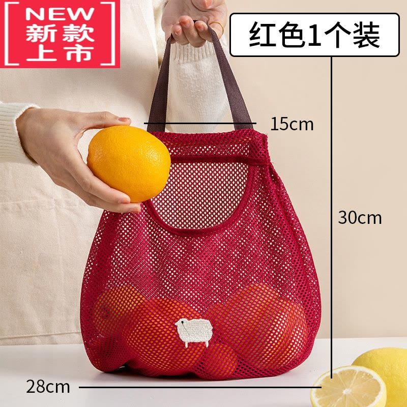 可莉允厨房多功能墙挂式便携放姜蒜洋葱镂空网袋透气储物袋挂袋图片