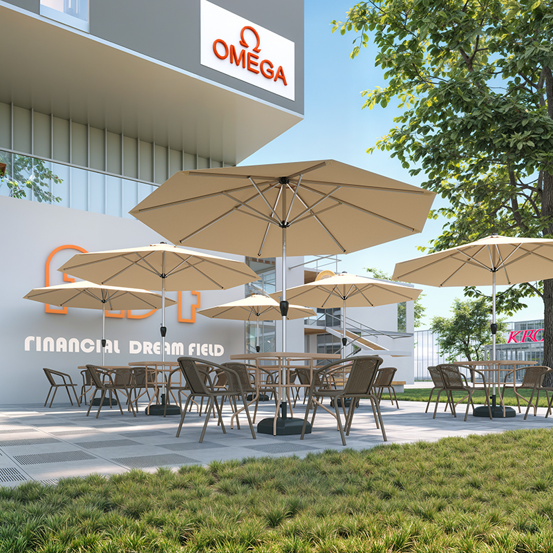 紫叶阳台伞中柱伞户外太阳伞庭院伞沙滩伞户外伞摆摊伞阳台遮阳伞奶茶咖啡店外摆桌椅伞组合高清大图