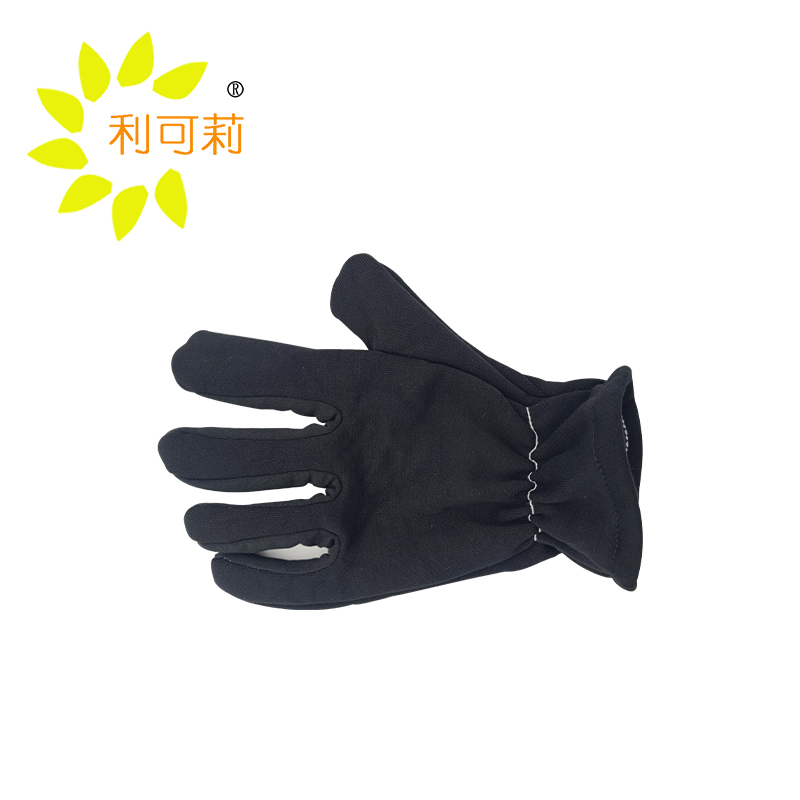 利可莉黑色涤棉加厚绒布手套23CM/双
