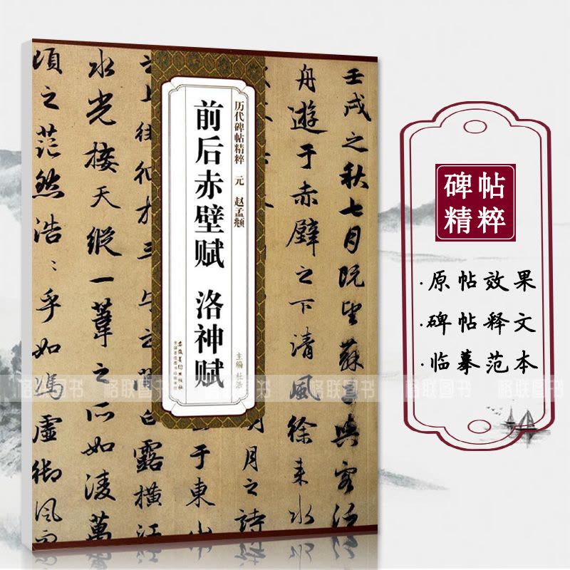 [正版]元赵孟頫前后赤壁赋洛神赋 历代碑帖精粹 杜浩编 简体旁注原碑帖行书毛笔字帖书法练习临摹练字帖 赵孟俯行书图片